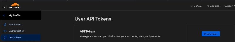 Cloudflare API Tokens page showing how to create a new API token for External DNS integration