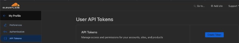 Cloudflare API Tokens page showing how to create a new API token for External DNS integration